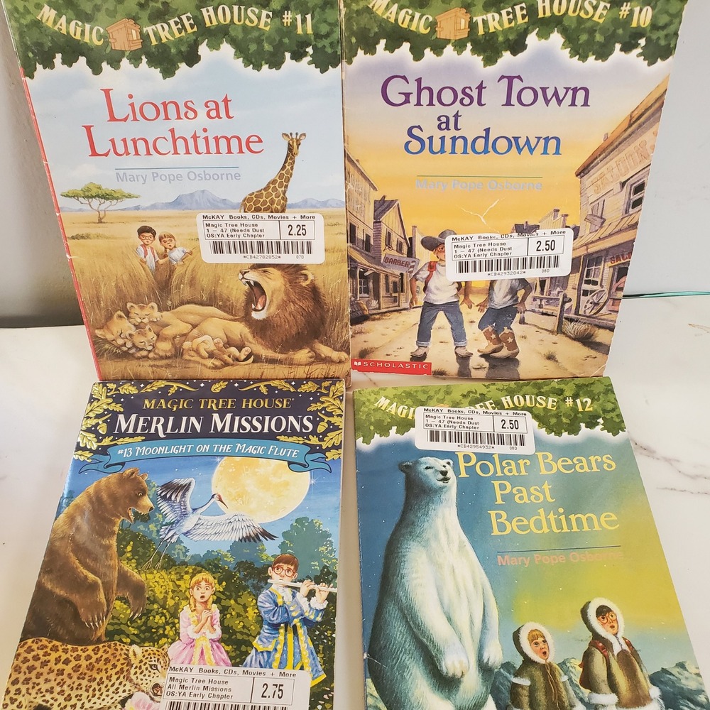 Magic Tree House Book Lot 10 11 12 13 Mary Pope Osborne Merlin Missions PB